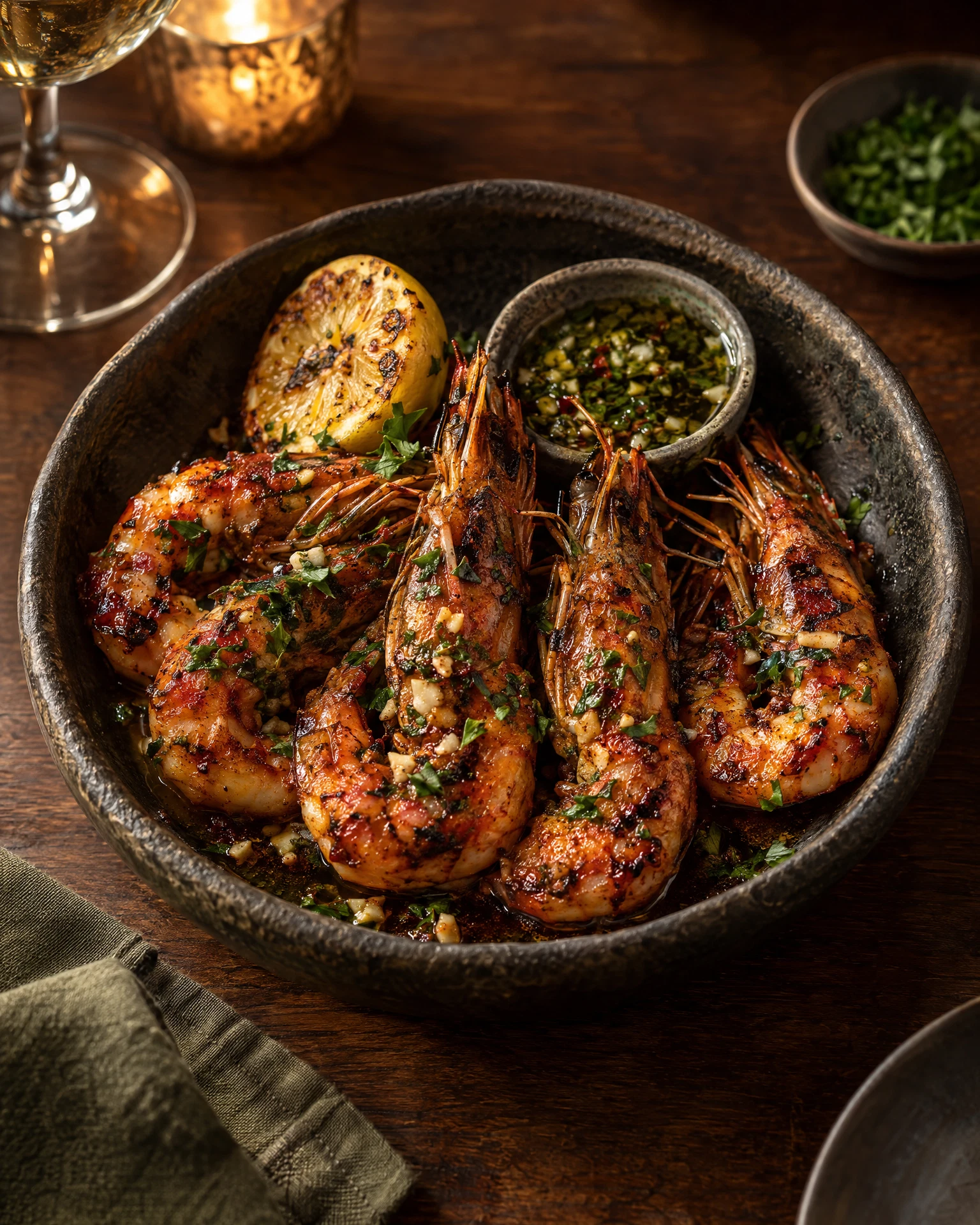 Harissa Grilled Prawns